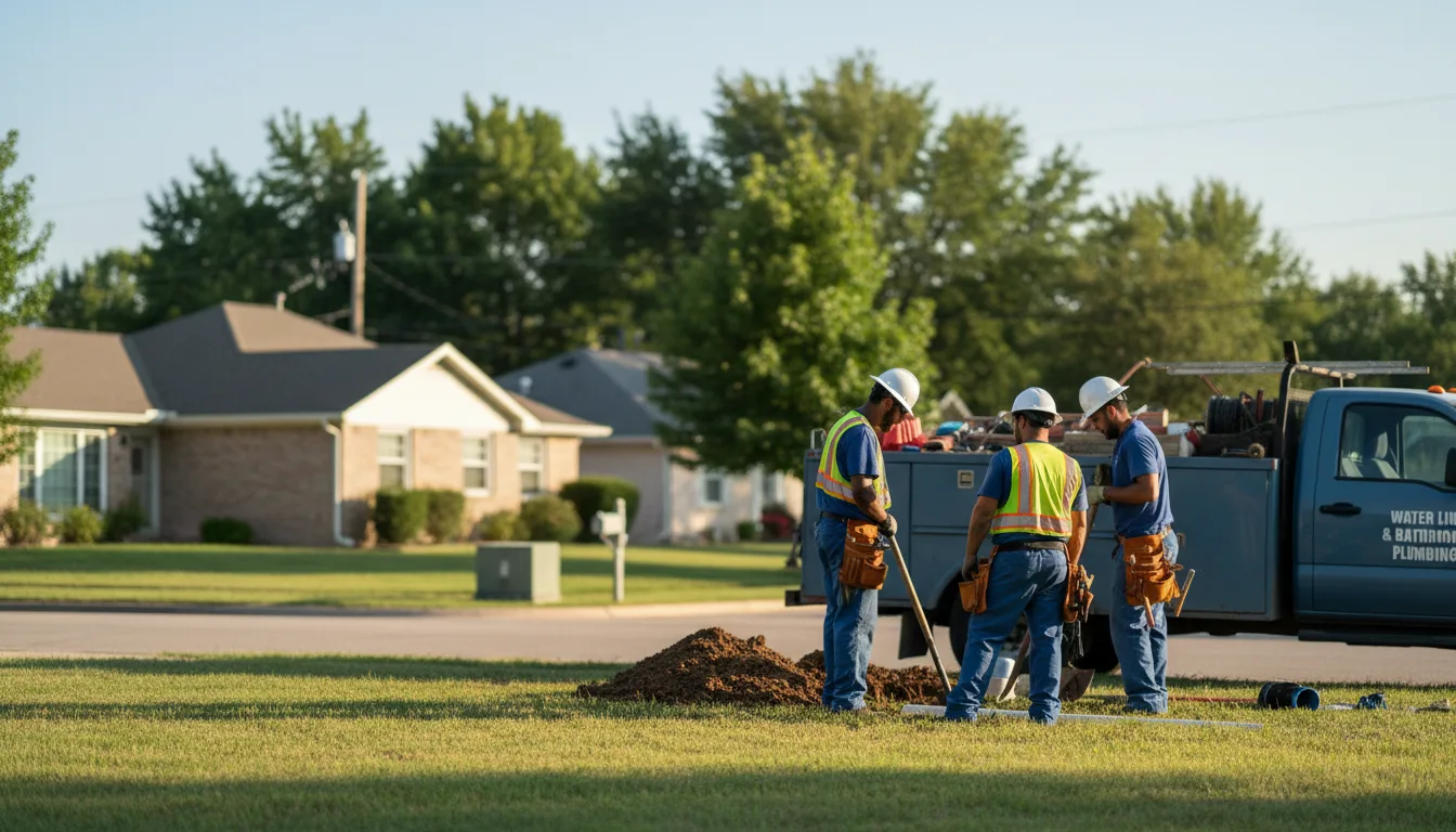 Residential water line and bathroom plumbing service in Bessie, OK